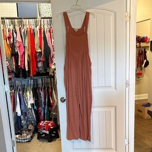 Kori Terracotta Sleeveless Overall Jumpsuit